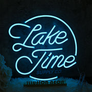 Lake Time Blue Neon Sign