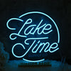 Lake Time Blue Neon Sign