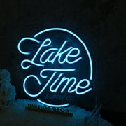 Lake Time Blue Neon Sign