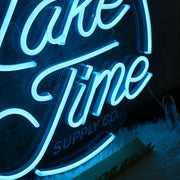 Lake Time Blue Neon Sign