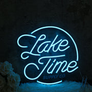 Lake Time Blue Neon Sign