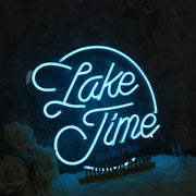 Lake Time Blue Neon Sign