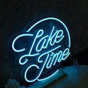 Lake Time Blue Neon Sign