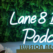 Lane 8 BMX Podcast Blue Neon Sign