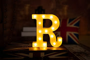 Steel Marquee Letter R Font Sign Warm White High-End Custom Zinc Metal Marquee Light Marquee Sign