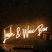 Lash And Wax Bar Yellow Neon Sign