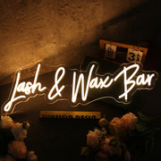 Lash And Wax Bar Yellow Neon Sign