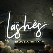 Lashes White LED Neon Sign