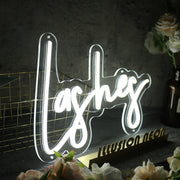 Lashes White LED Neon Sign