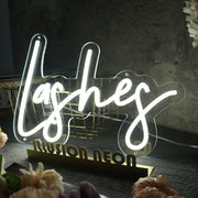 Lashes White LED Neon Sign