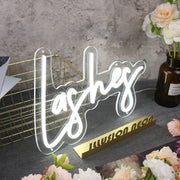 Lashes White LED Neon Sign