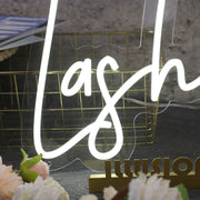 Lashes White LED Neon Sign