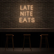 Late Night Eats Neon Sign