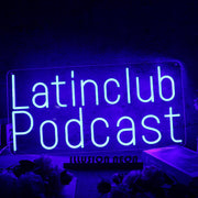 Latinclub Podcast Blue Neon Sign