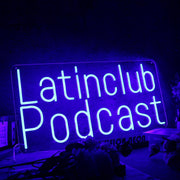 Latinclub Podcast Blue Neon Sign