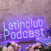 Latinclub Podcast Blue Neon Sign