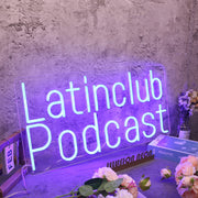 Latinclub Podcast Blue Neon Sign