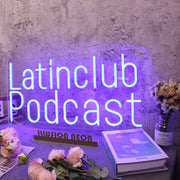 Latinclub Podcast Blue Neon Sign