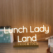 Lunch Lady Land Yellow Neon Sign