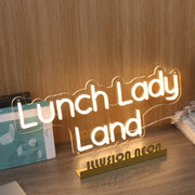 Lunch Lady Land Yellow Neon Sign