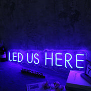 LED US HERE Blue Neon Sign