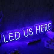 LED US HERE Blue Neon Sign