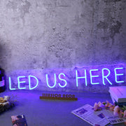 LED US HERE Blue Neon Sign