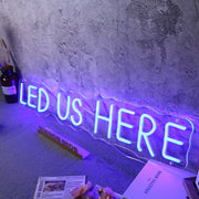 LED US HERE Blue Neon Sign