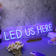 LED US HERE Blue Neon Sign