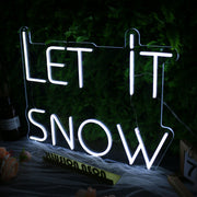 Let It Snow White Neon Sign