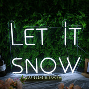 Let It Snow White Neon Sign