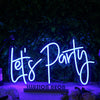 Lets Party Dark Blue Neon Sign