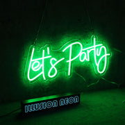 Lets Party Green Neon Sign