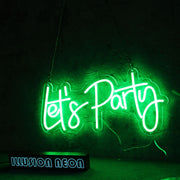 Lets Party Green Neon Sign