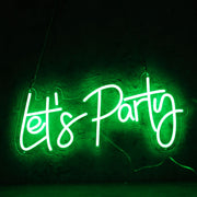 Lets Party Green Neon Sign