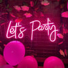 Lets Party Neon Sign Led Pink Neon Sign Wedding Party Decor