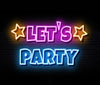 Lets Party Neon Sign With Yellow Stars Neon Sign