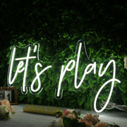 Lets Play White Neon Sign