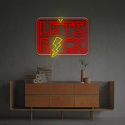 Lets Rock With Lightning LED Neon Sign