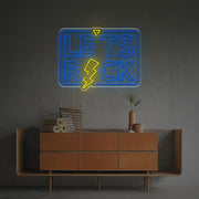 Lets Rock With Lightning LED Neon Sign