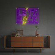 Lets Rock With Lightning LED Neon Sign