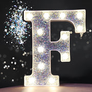 Steel Marquee Letter F Shiny Silver High-End Custom Zinc Metal Marquee Light Marquee Sign