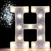 Steel Marquee Letter H Alphabet Shiny Silver High-End Custom Zinc Metal Marquee Light Marquee Sign