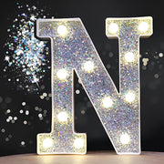 Steel Marquee Letter N Alphabet Shiny Silver High-End Custom Zinc Metal Marquee Light Marquee Sign