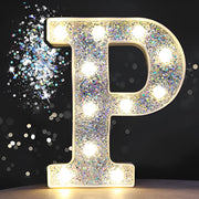 Steel Marquee Letter P Alphabet Shiny Silver High-End Custom Zinc Metal Marquee Light Marquee Sign