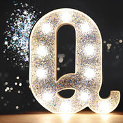 Steel Marquee Letter Q Alphabet Shiny Silver High-End Custom Zinc Metal Marquee Light Marquee Sign