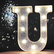 Steel Marquee Letter U Alphabet Shiny Silver High-End Custom Zinc Metal Marquee Light Marquee Sign