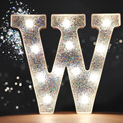 Steel Marquee Letter W Alphabet Shiny Silver High-End Custom Zinc Metal Marquee Light Marquee Sign