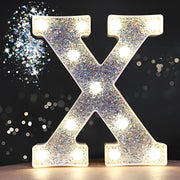 Steel Marquee Letter X Alphabet Shiny Silver High-End Custom Zinc Metal Marquee Light Marquee Sign