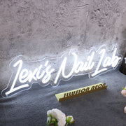 Lexis Nail Lab White Neon Sign